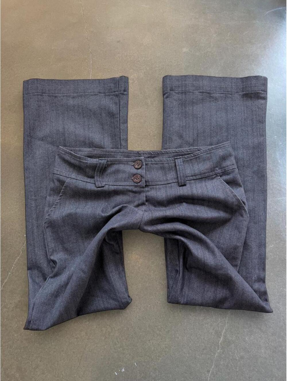 Vintage Pony Tail Dark Navy Blue Office Siren Trousers High Rise Y2K Pants M